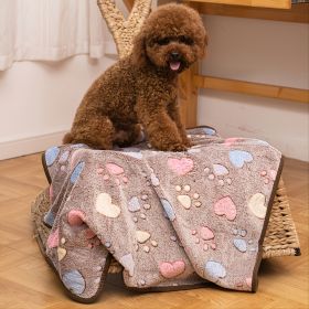Prt Soft Brown Heart Claw Print Pet Rug For Dog And Cat S 23in*16in M 30in*20in L 41in*30in (Color: Brown - Polyester, size: m)