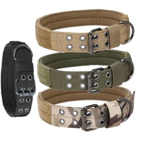 Super strong large dog collar with D-Ring & Buckle Collars Medium sized dog Golden haired horse dog Fierce dog collar (colour: Camouflage, size: m)