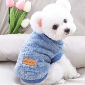 Pet Sweater; Warm Winter Plush Dog Sweater Knitwear Cat Vest; For Small & Medium Dogs (Color: Navy Blue, size: m)